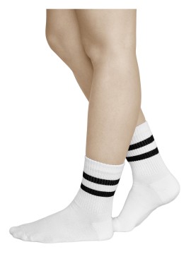 Chaussettes de skate noires femme à rayures | Vitsocks