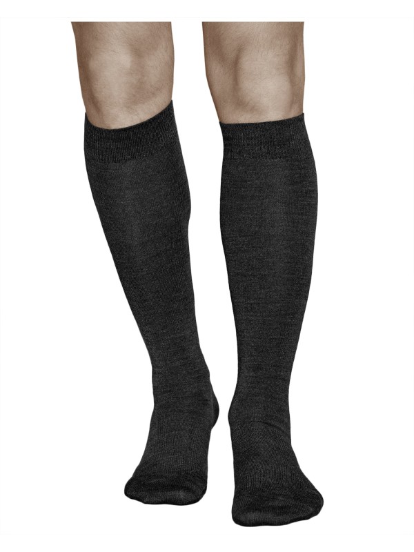 Chaussettes hautes homme laine merinos noir | Vitsocks