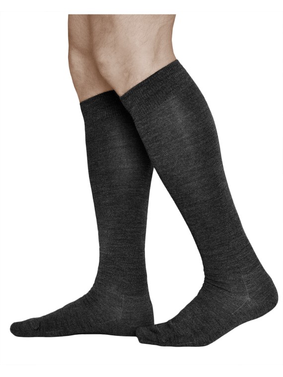 Chaussettes hautes homme laine merinos noir | Vitsocks
