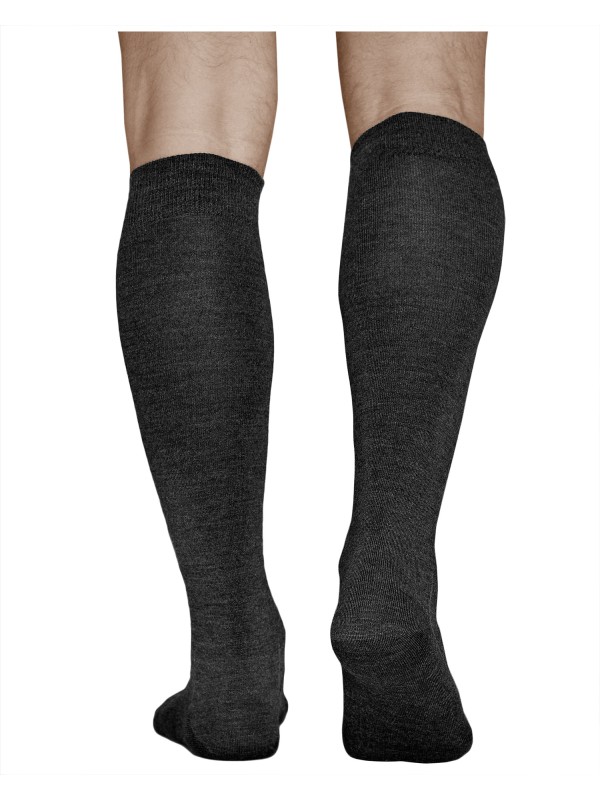 Chaussettes hautes homme laine merinos noir | Vitsocks