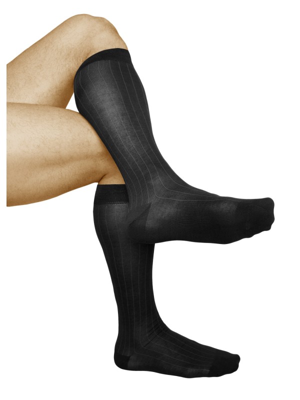 Mens knee length dress socks, mercerised cotton | Vitsocks
