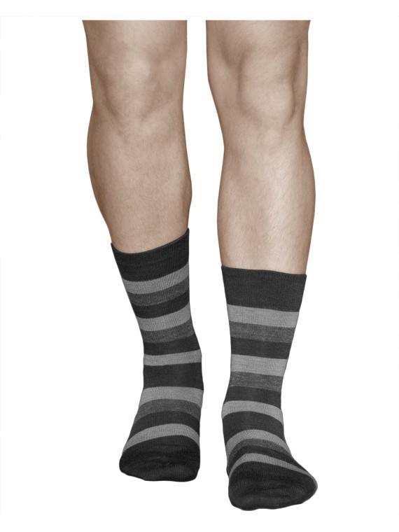 Chaussettes homme en laine de merinos, noir gris | Vitsocks