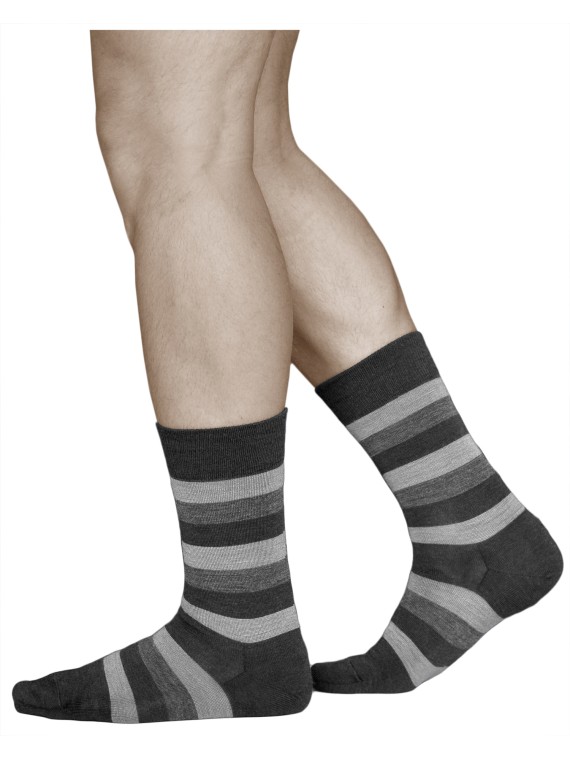 Chaussettes homme en laine de merinos, noir gris | Vitsocks